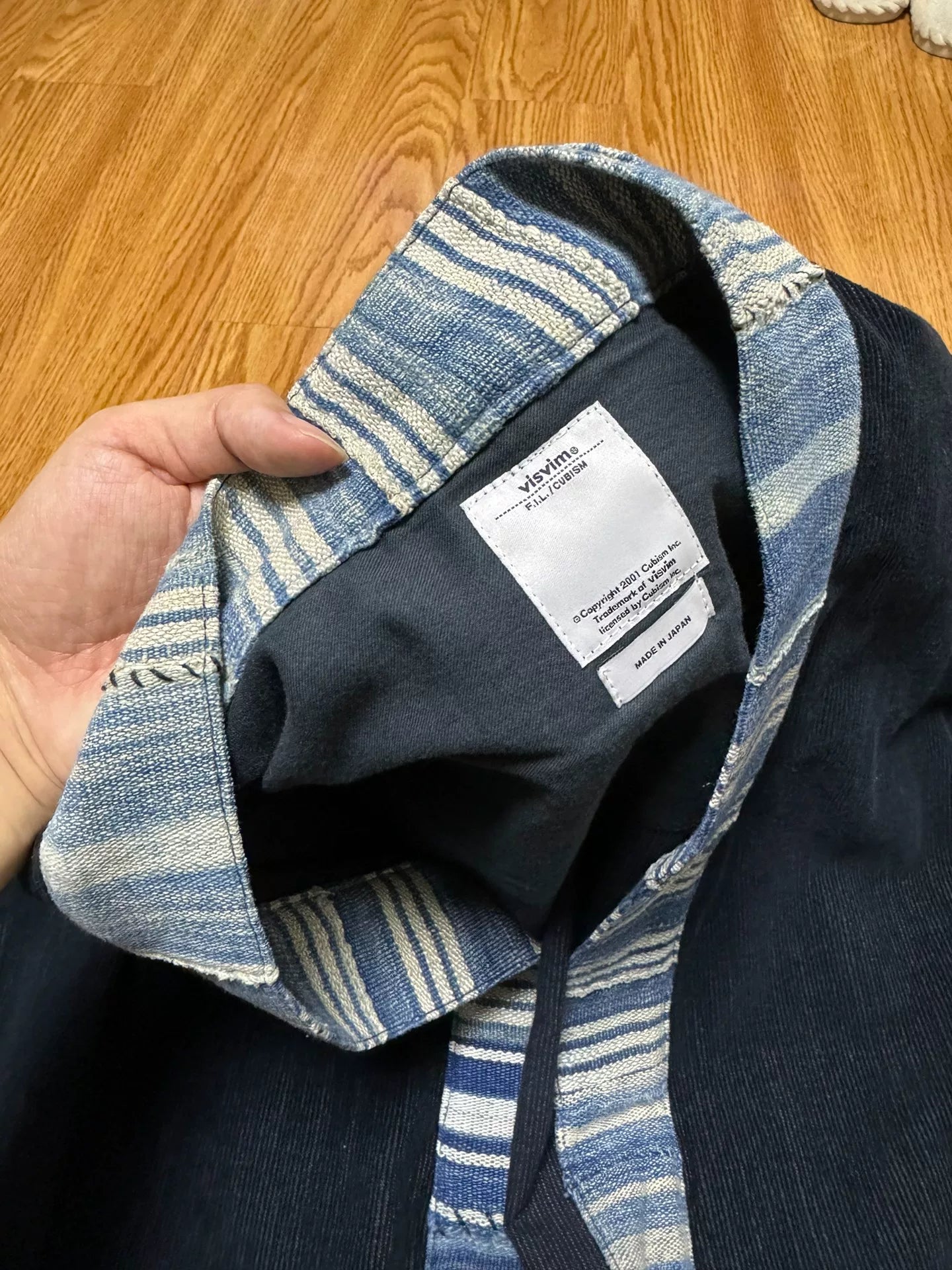 visvim lhamo corduroy shirt with stripes