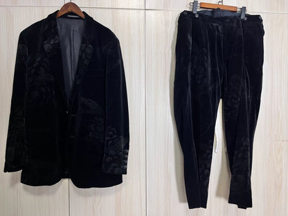 Yohji Yamamoto Velvet Jacket Suit Set