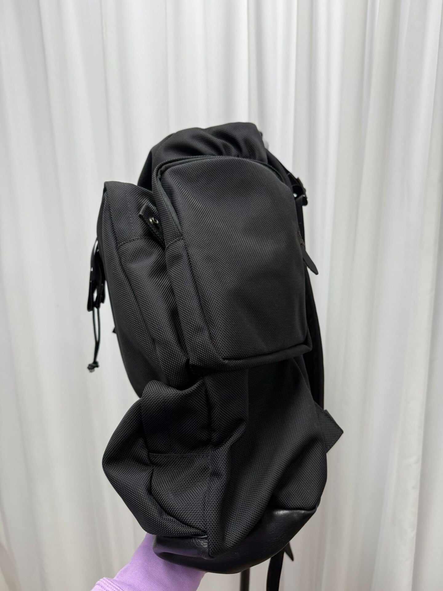 yohji yamamoto pour homme backpack with leather details