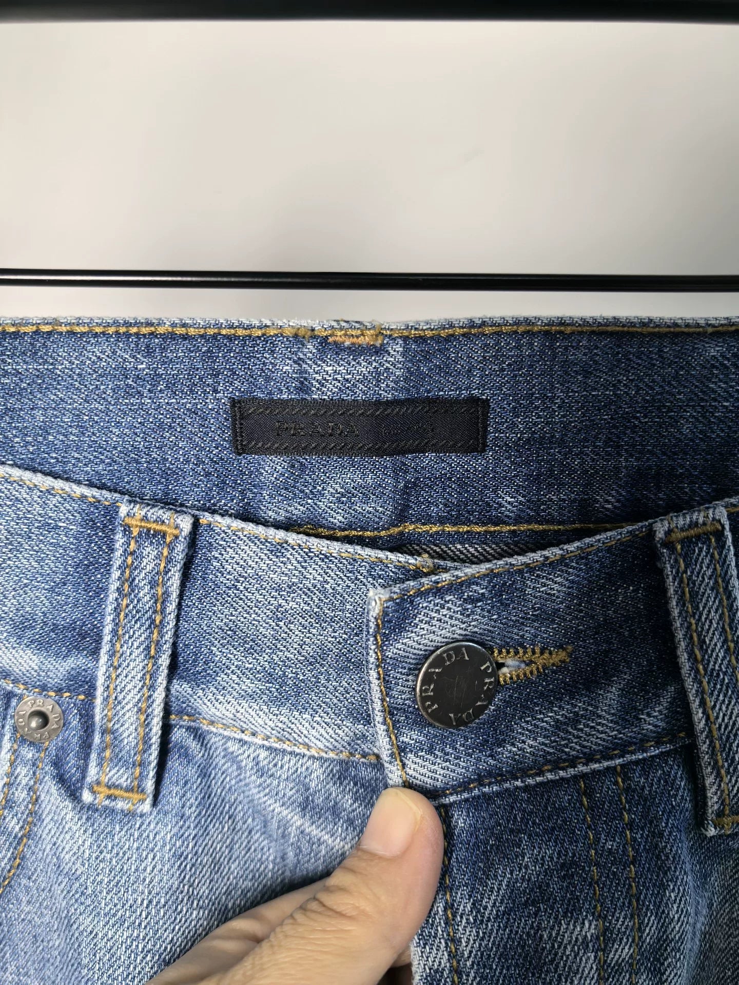 Prada Denim Pants with Leather Label