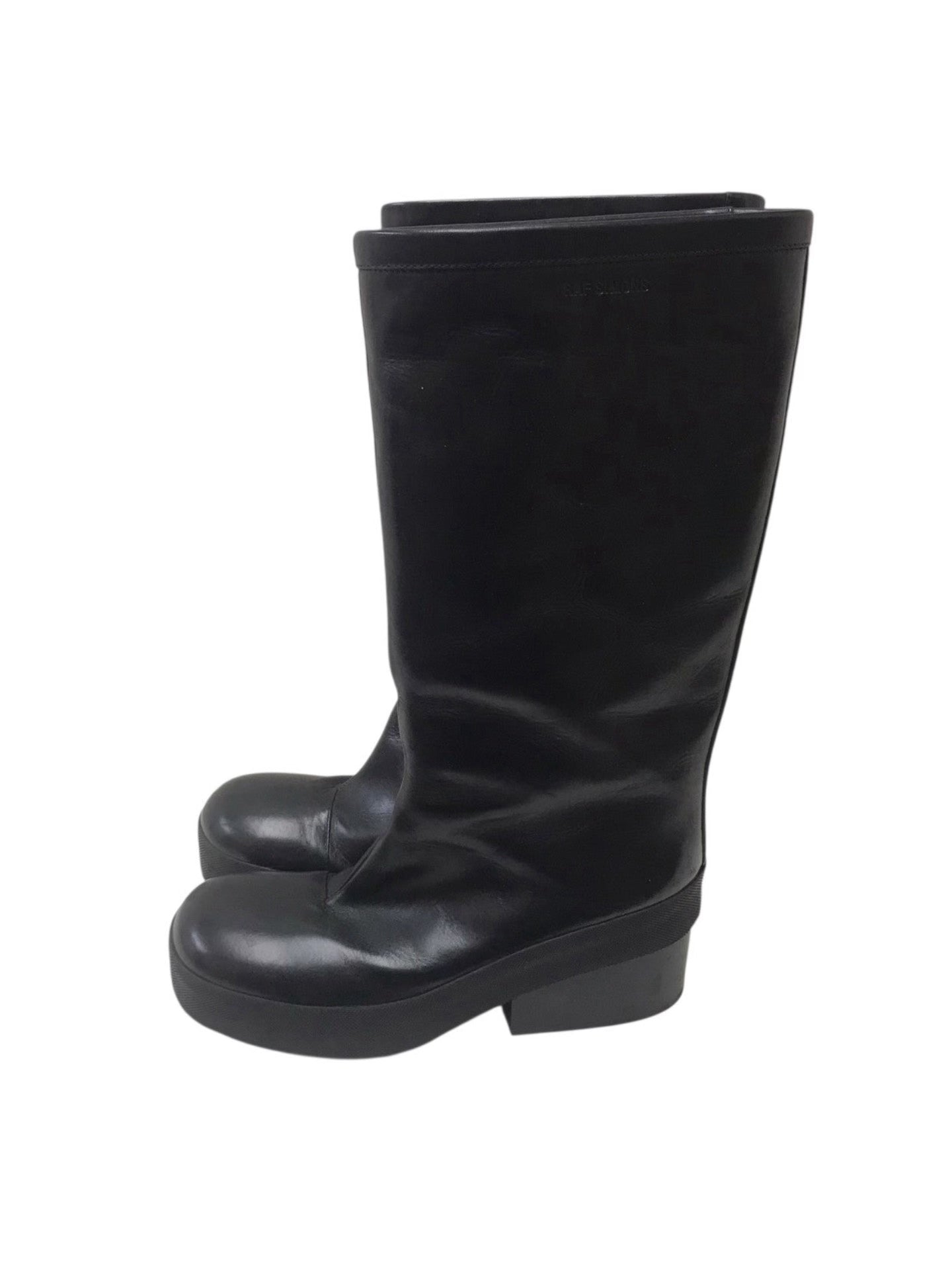 raf simons black leather boots size 43