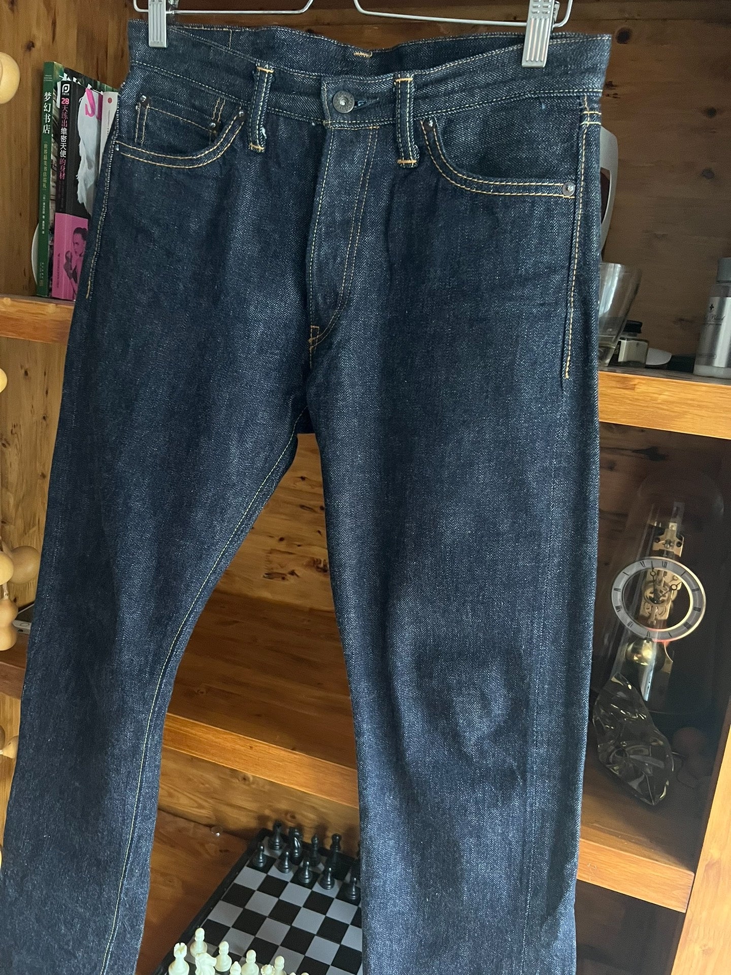 Denim Bridge Straight-Leg High-Waist Jeans