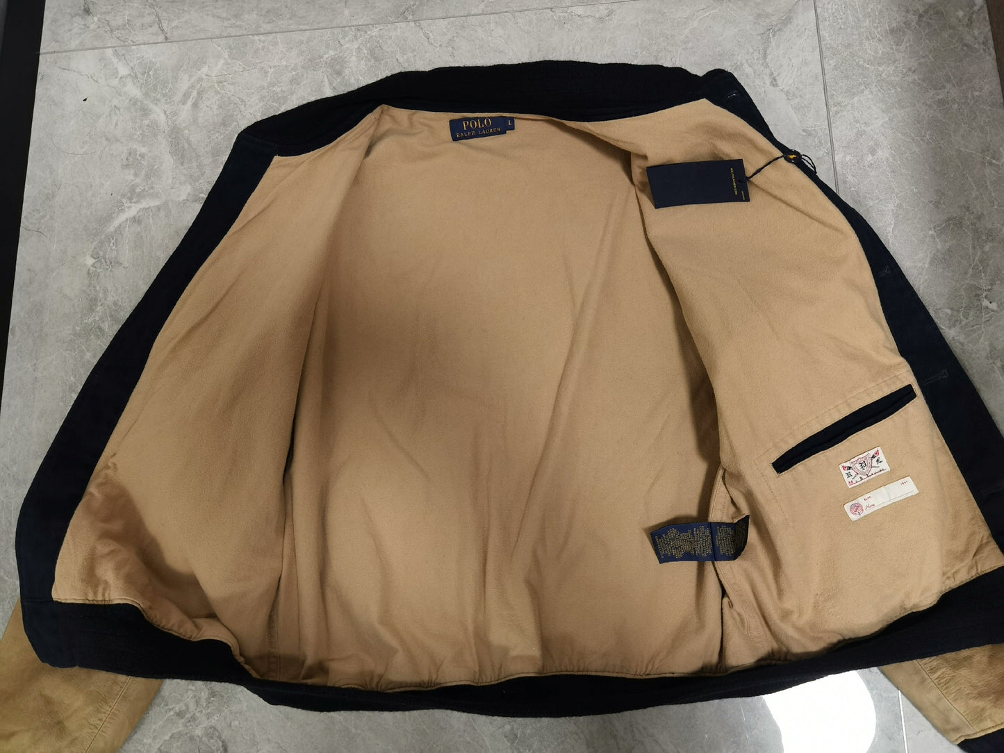 RRL Ralph Lauren Leather Sleeve Vintage Jacket