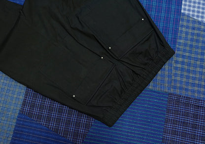 rick owens drawstring black pants for men