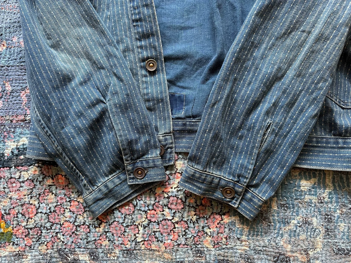 rrl wabash striped single-pocket jacket