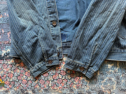 rrl wabash striped single-pocket jacket