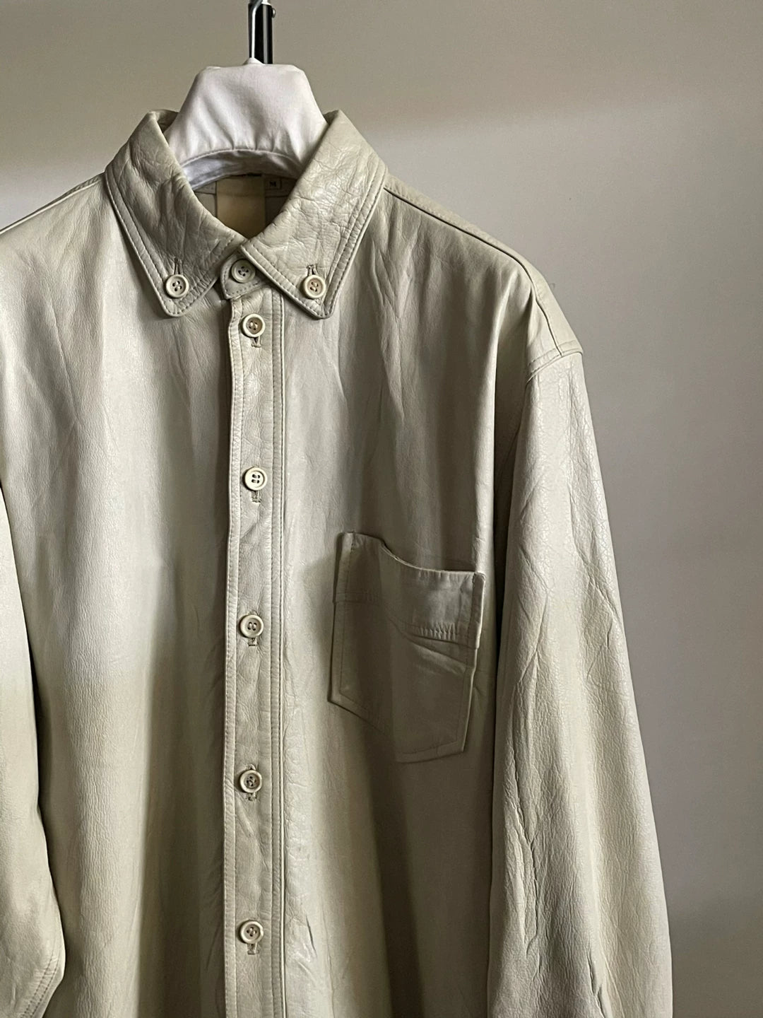 Yohji Yamamoto 90s Vintage White Leather Jacket