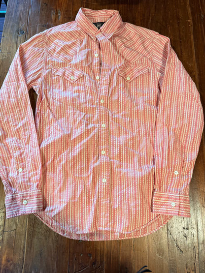 RRL Ralph Lauren Orange White Striped Shirt
