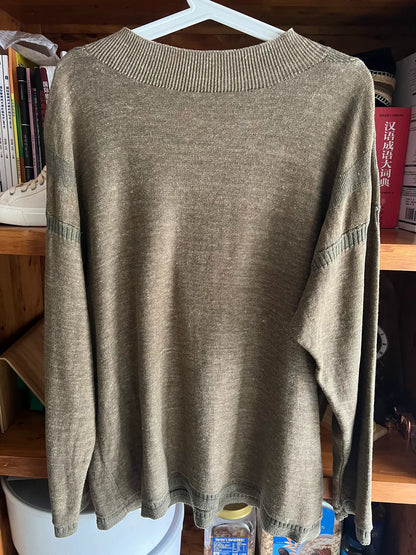 vintage double-sided knit pullover sweater
