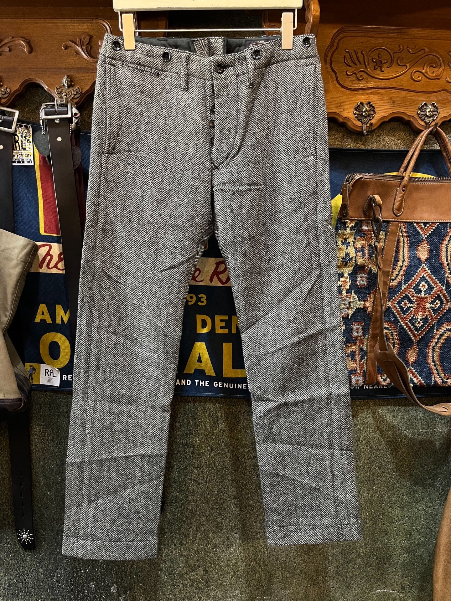 herringbone pattern casual trousers by RRL