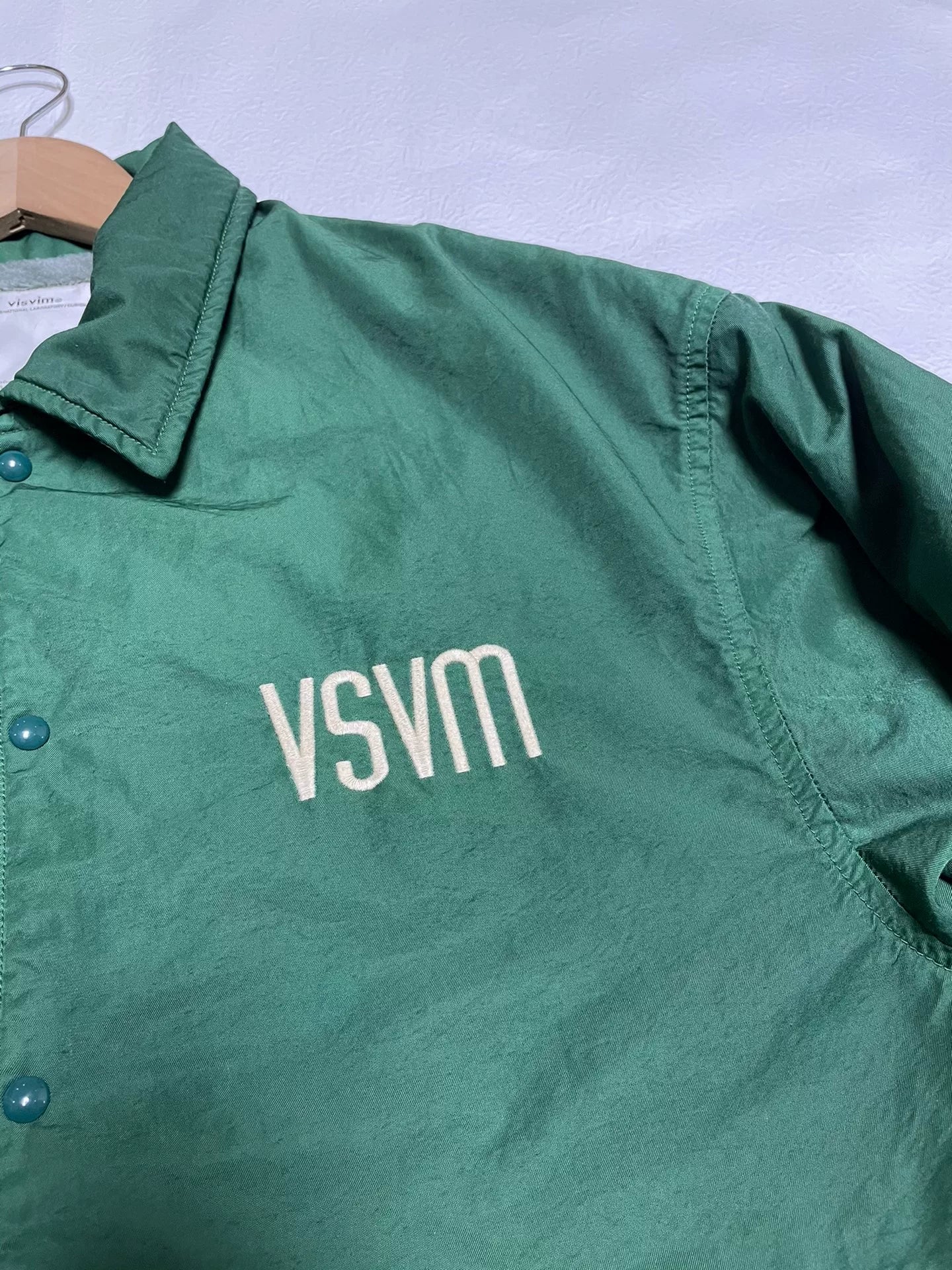 visvim coach jacket in green color
