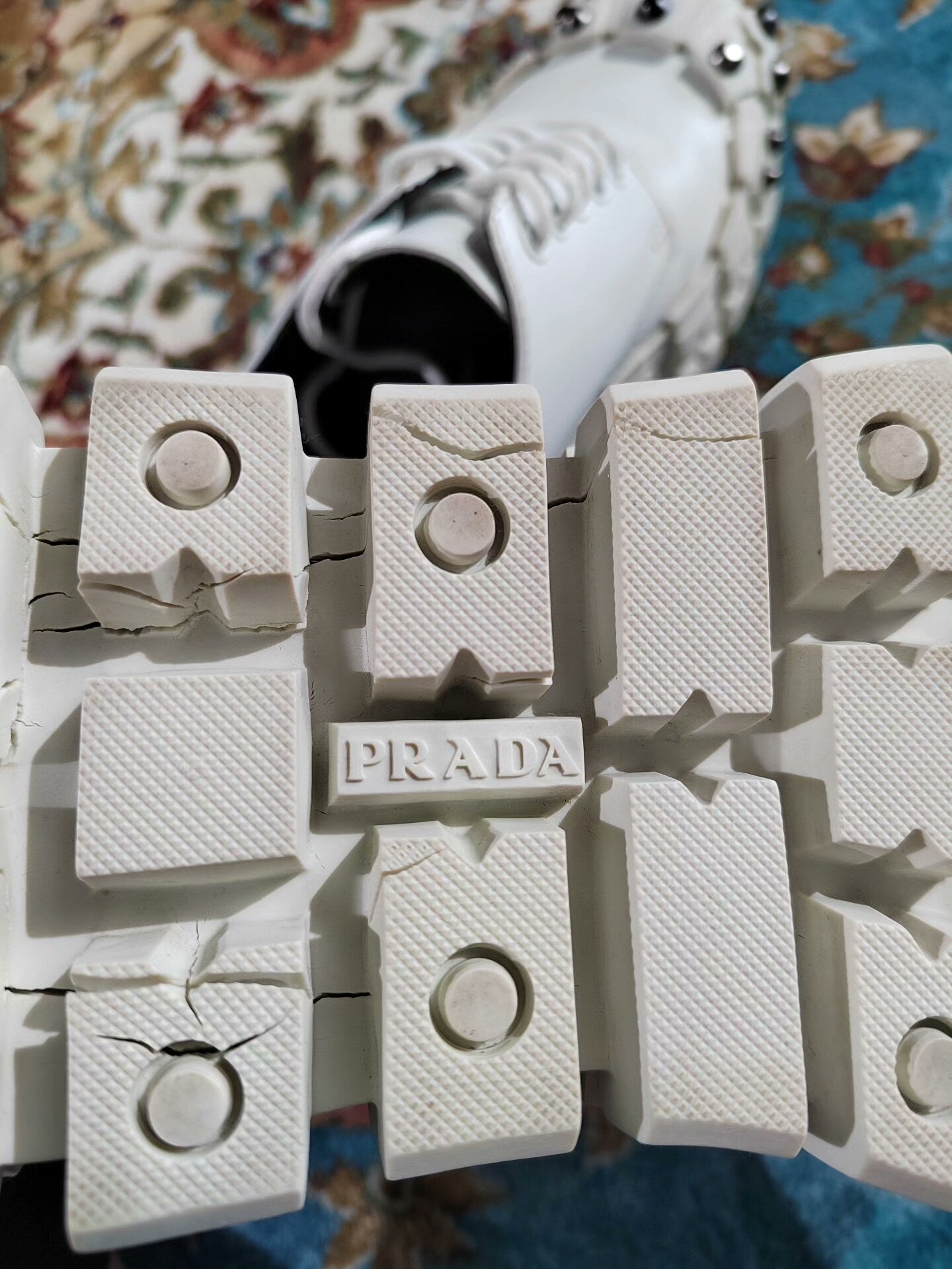 Prada Studded Chunky Derby Shoes