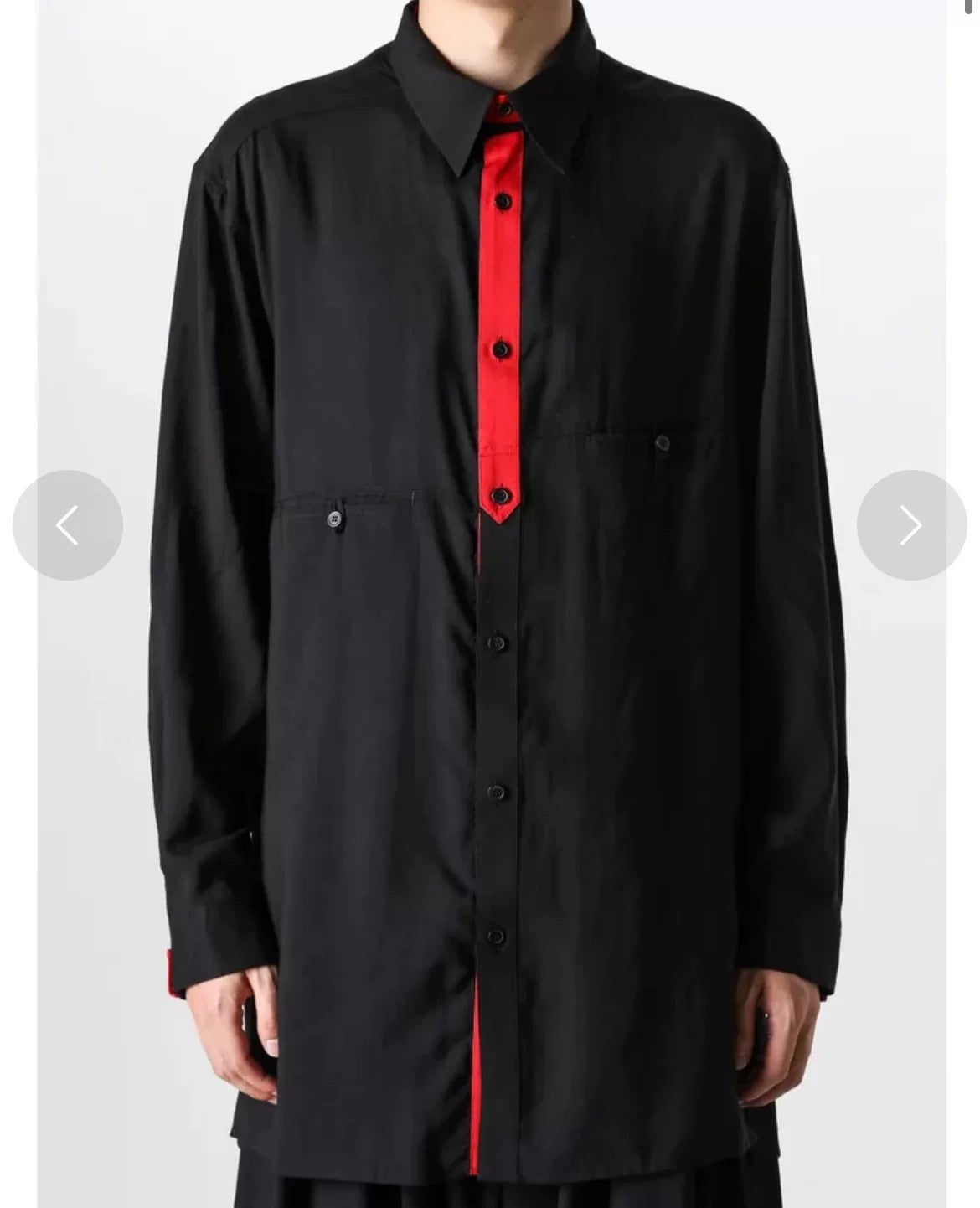 Yohji Yamamoto Red Black Collar Shirt