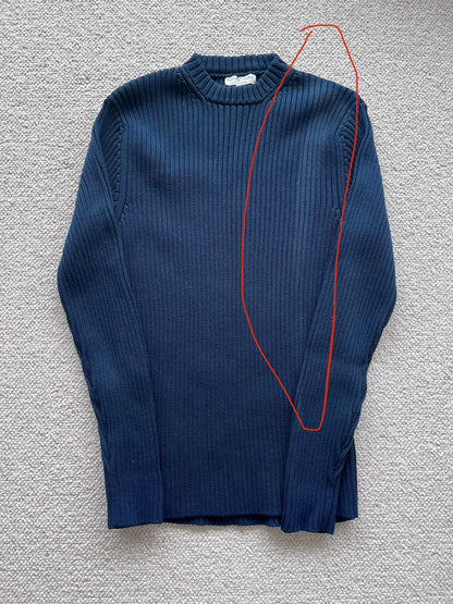 elegant navy knitted sweater by Bottega Veneta