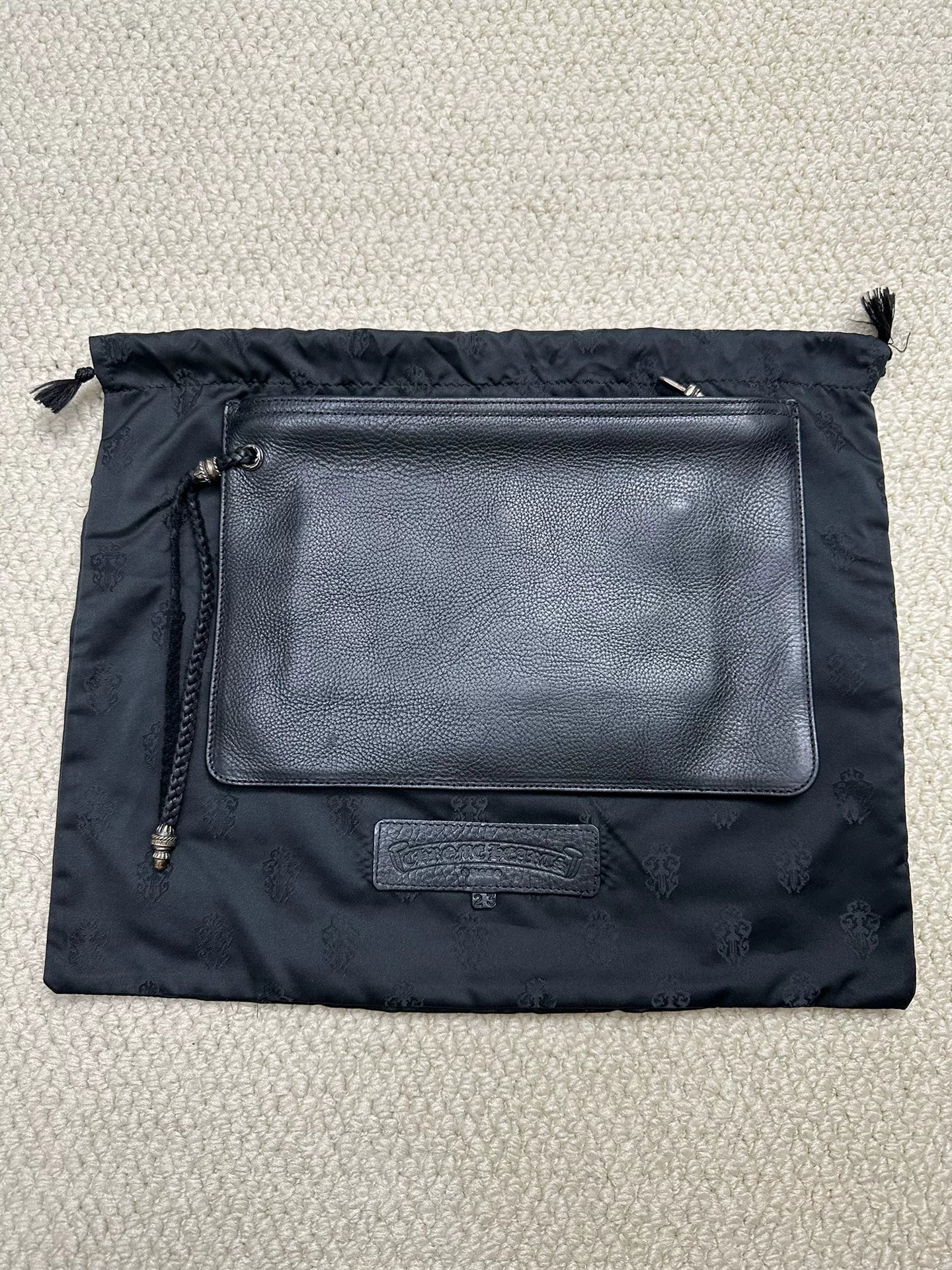 Chrome Hearts Black Sword Zipper Clutch
