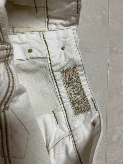 Freewheelers White Mid-rise Straight Leg Pants