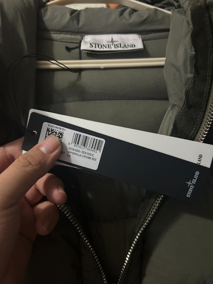 Stone Island Green Hooded Puffer Jacket