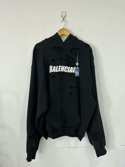 balenciaga oversized distressed hoodie size xs