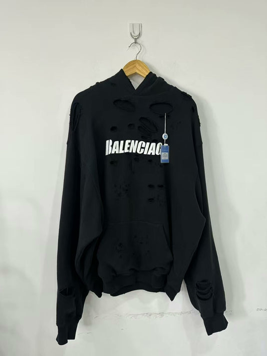 balenciaga oversized distressed hoodie size xs
