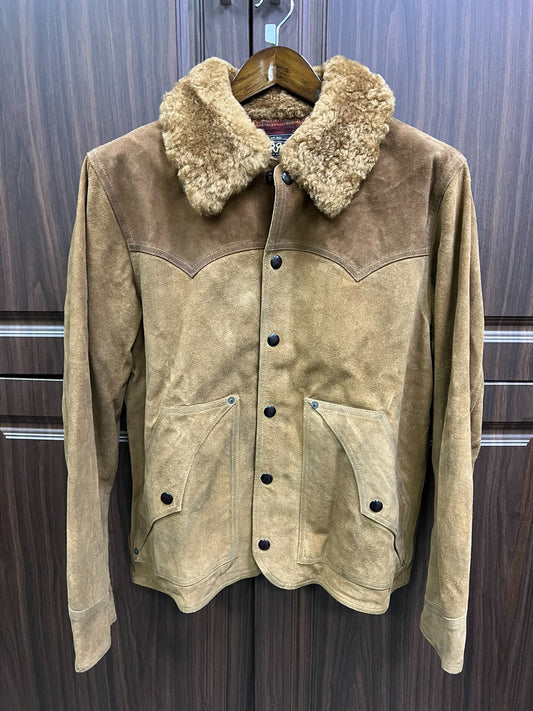 RRL Shearling Brown Jacket with Fur Collar