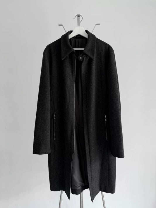 Jean Paul Gaultier Charcoal Wool Zip Coat