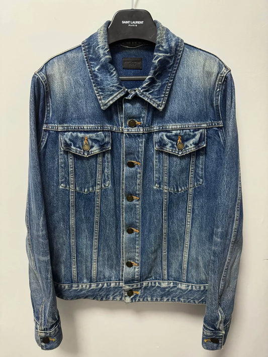 Saint Laurent Blue Flamingo Denim Jacket