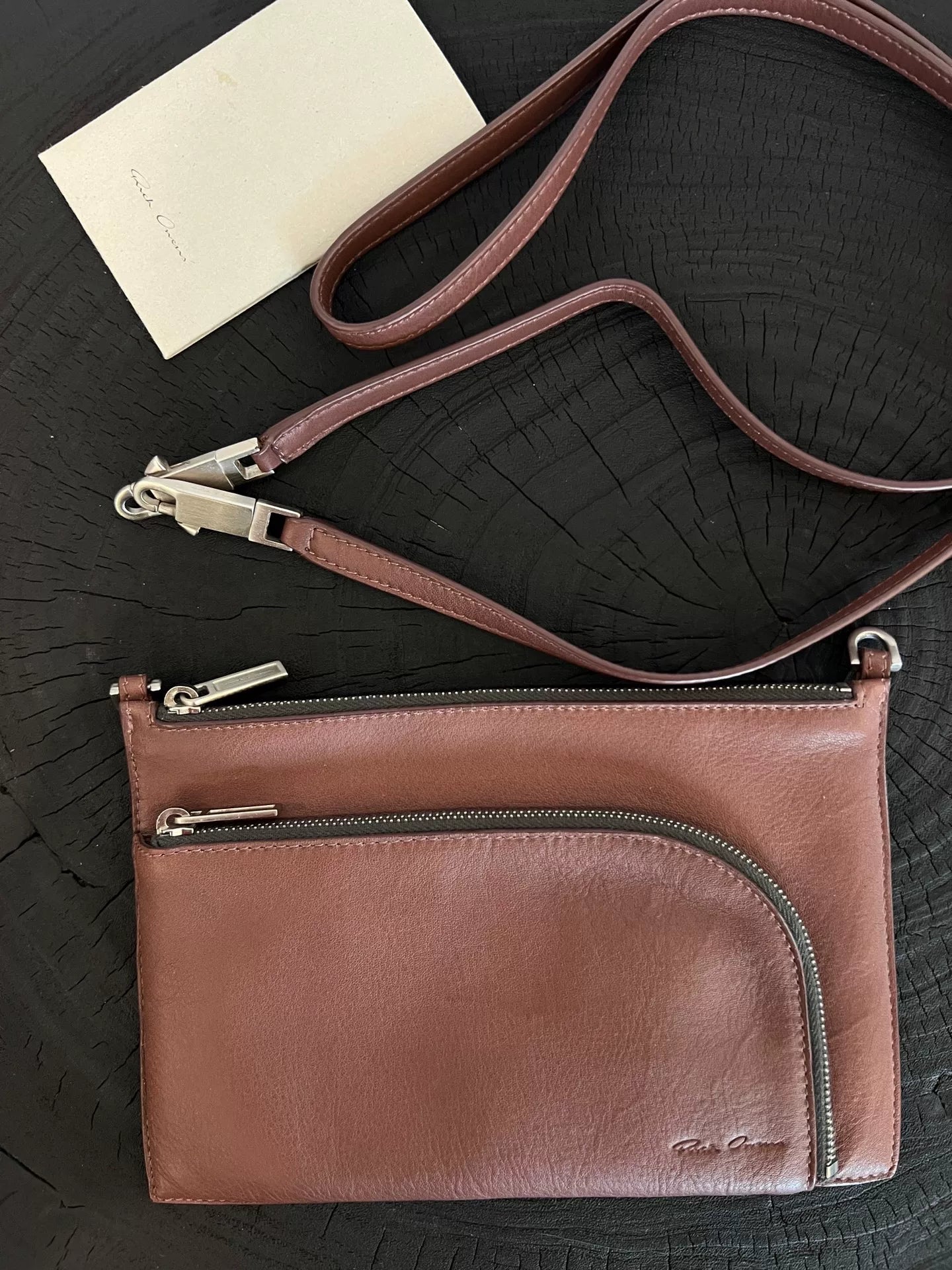 Rick Owens Red Cowhide Crossbody Bag