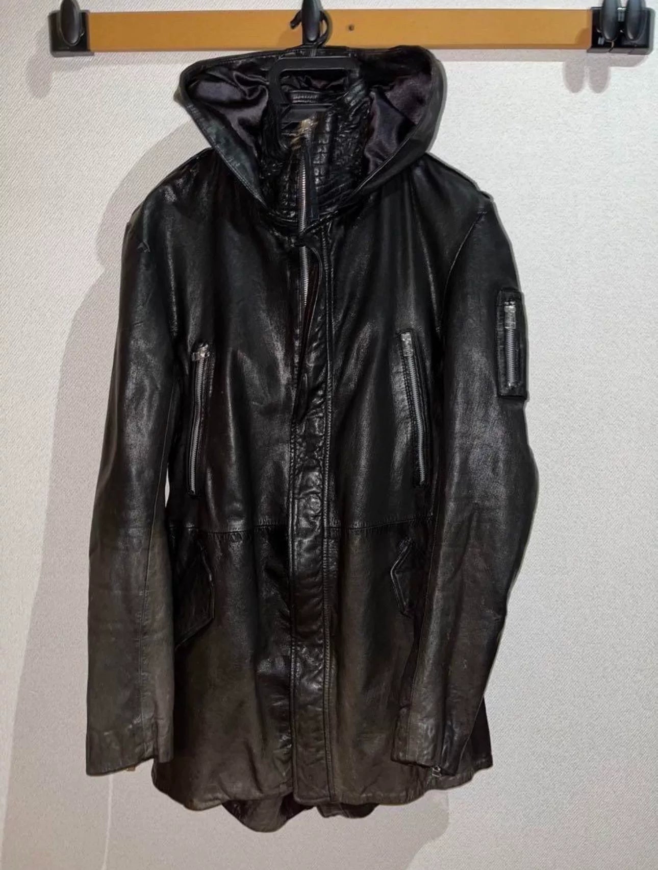 rare hooded leather jacket from 14th addiction