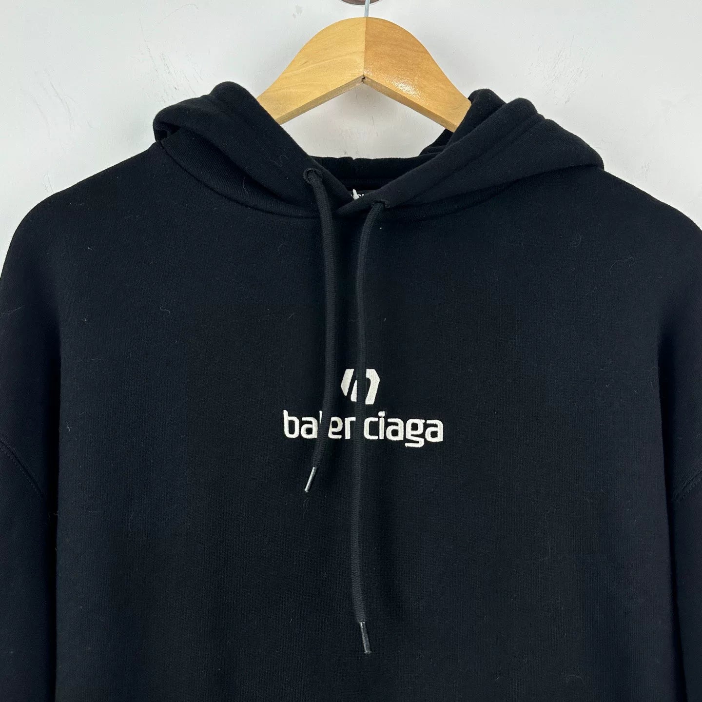 Balenciaga Black Embroidered Hoodie Size S