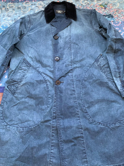 RRL Distressed Corduroy Patchwork Trench