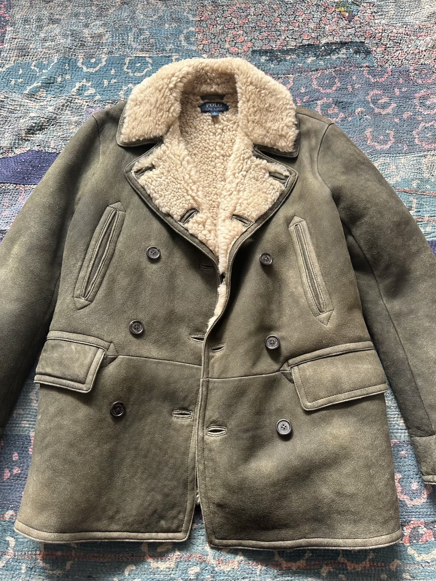 polo ralph lauren shearling lined coat