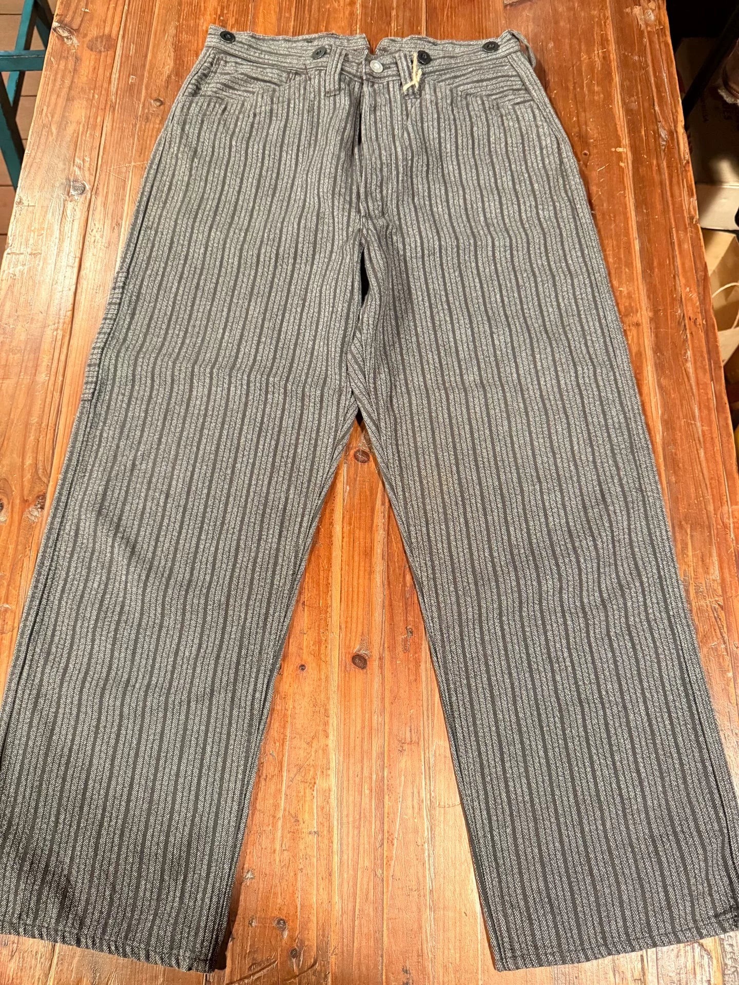 Freewheelers Gray Striped Work Pants 30