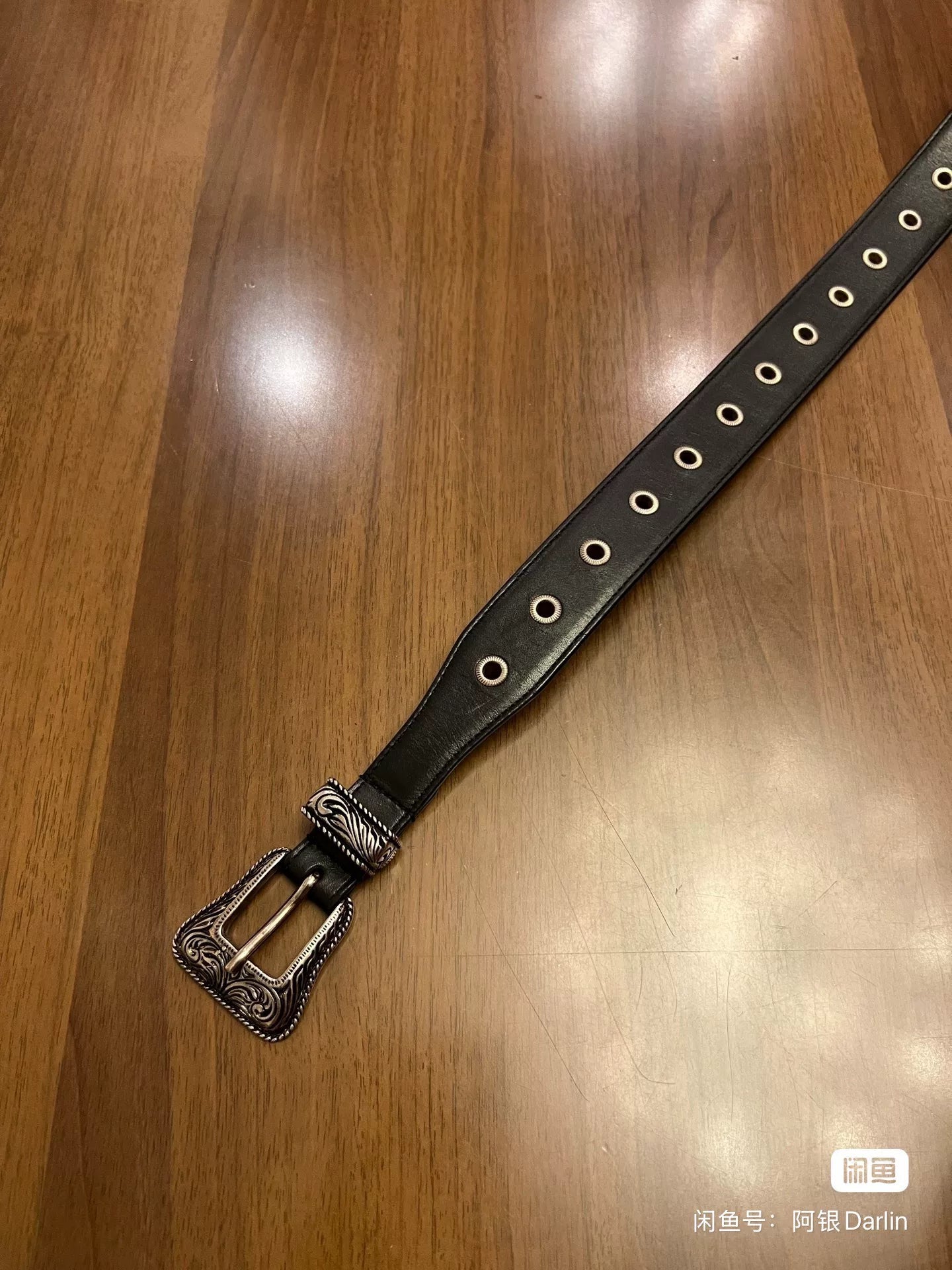 saint laurent decorative narrow leather belt