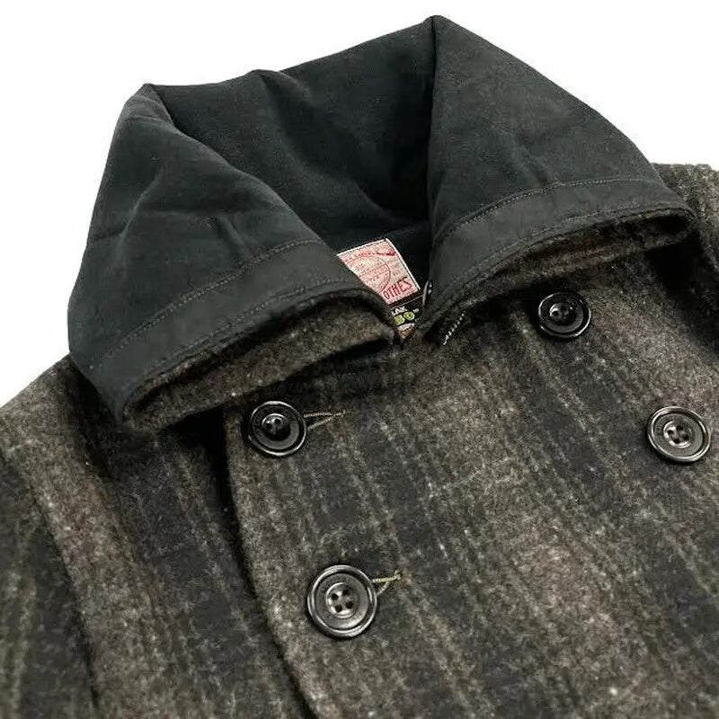 vintage gray plaid wool jacket
