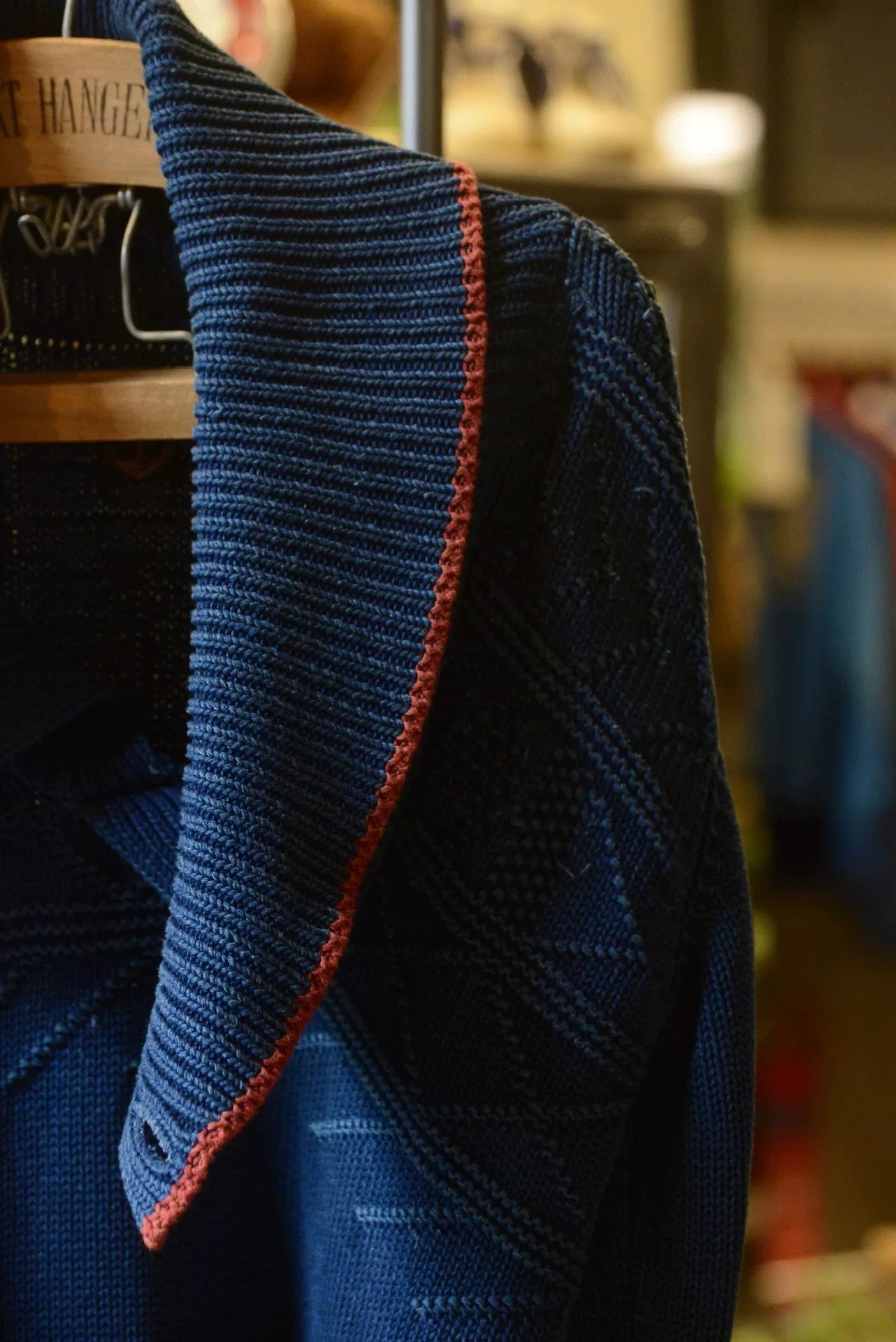 Kapital Indigo Knit Sweater Two-Way Collar
