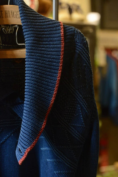 Kapital Indigo Knit Sweater Two-Way Collar