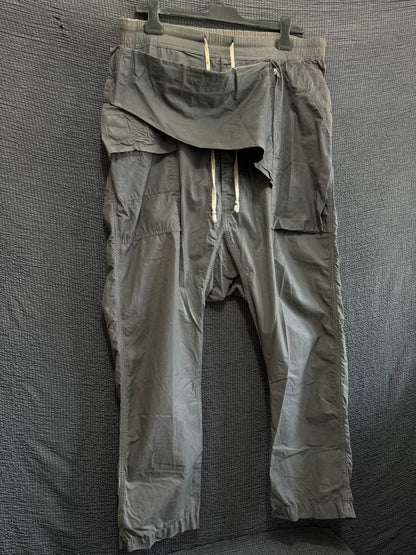 Rick Owens Gray Cargo Drop-Crotch Pants