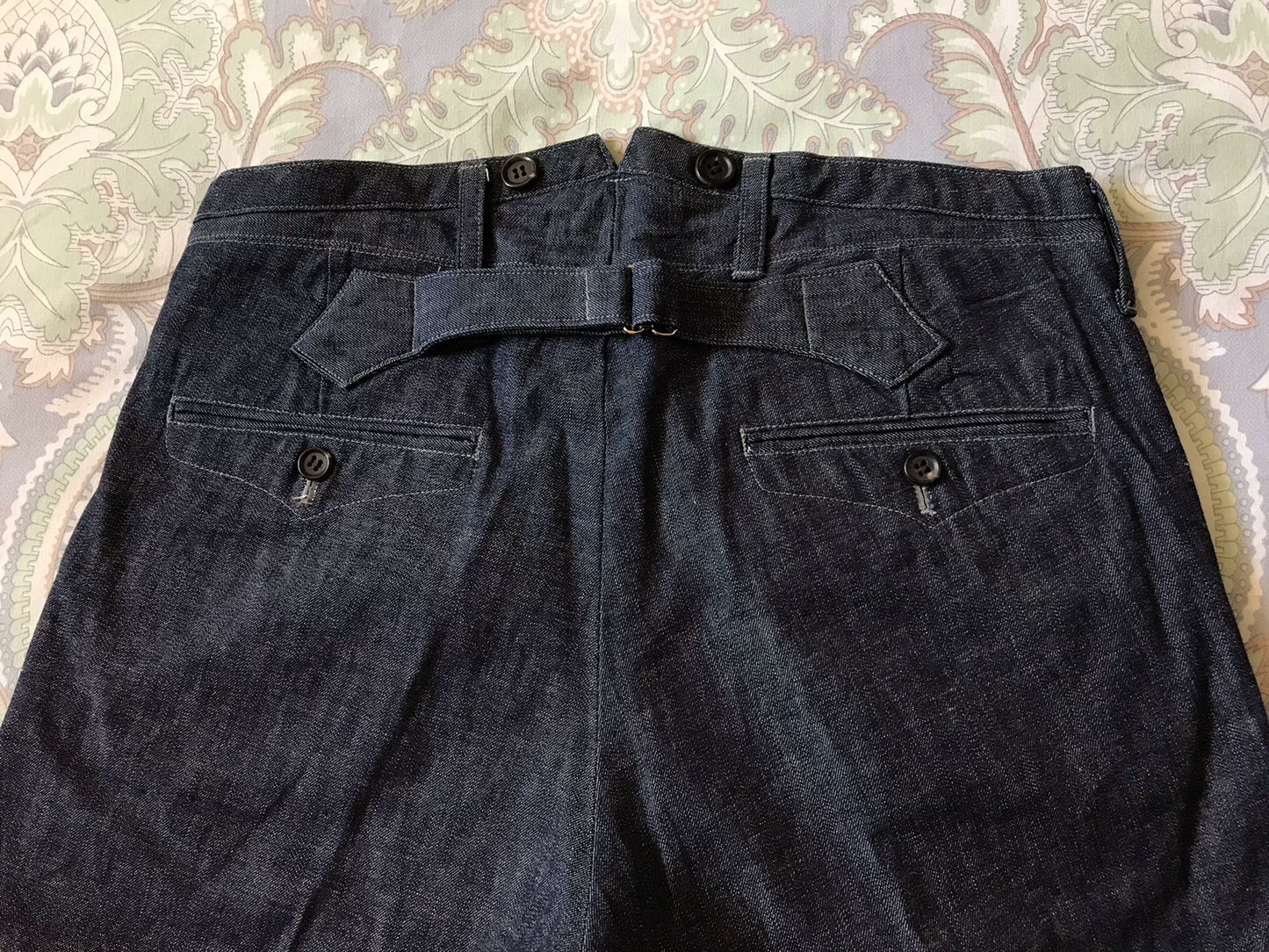 Adjustable Loose Straight Denim Cargo Pants