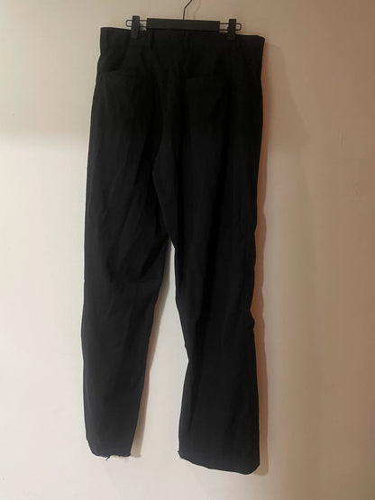 black wool straight-leg trousers size 48