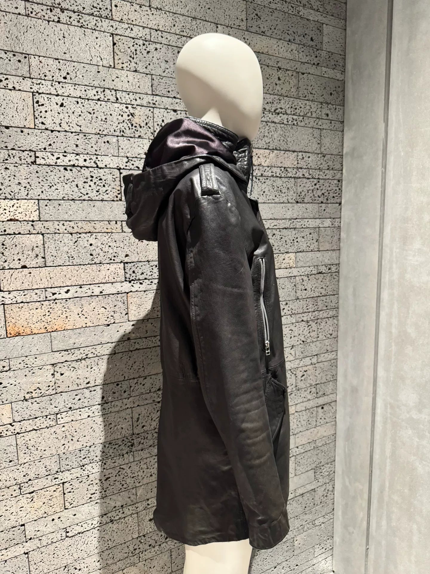 rare hooded leather jacket from 14th addiction