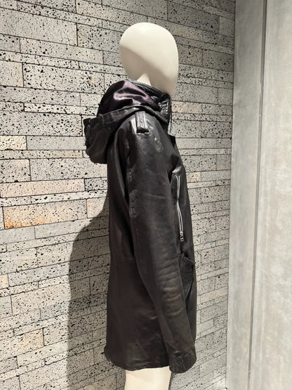rare hooded leather jacket from 14th addiction