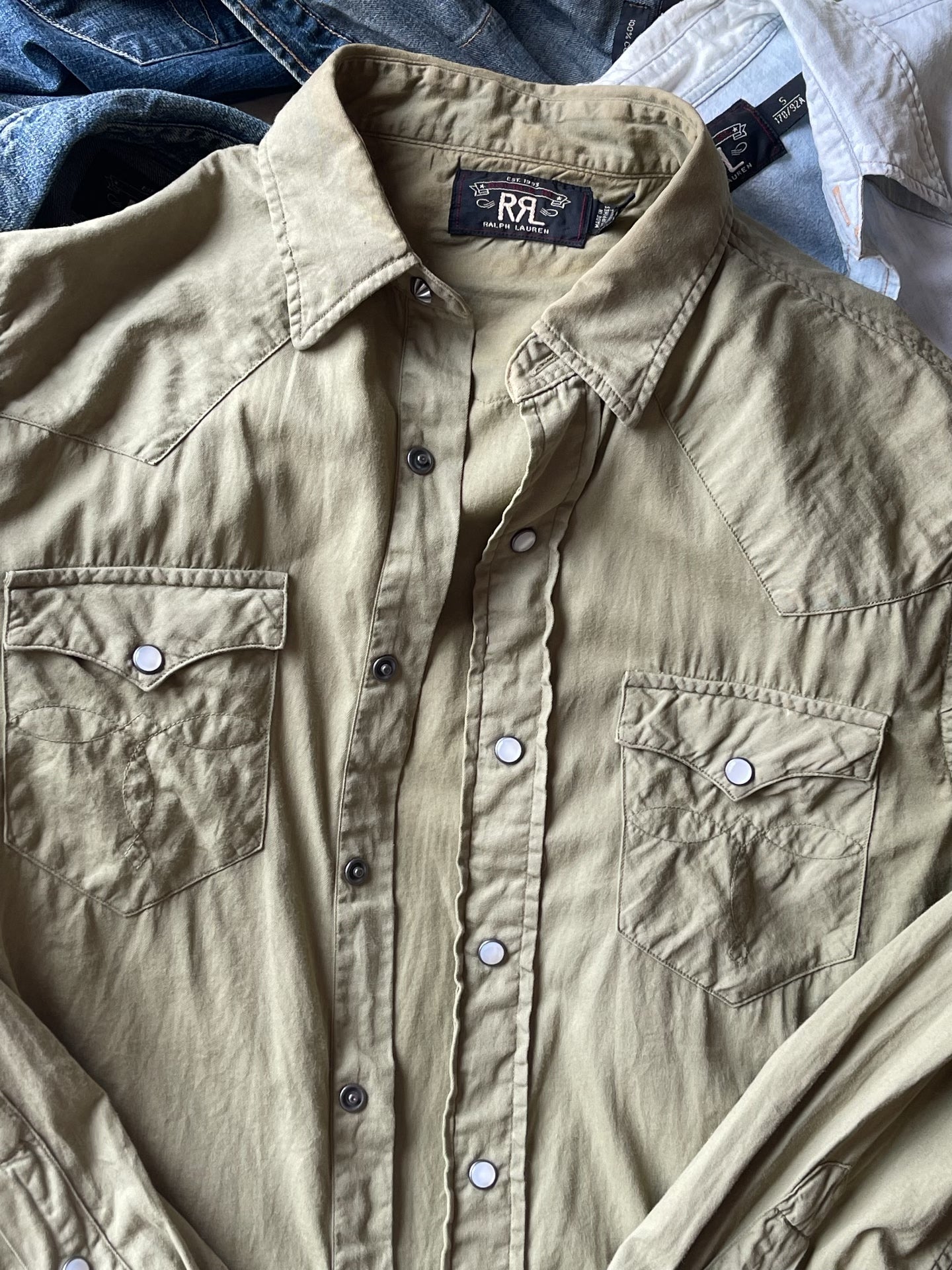 RRL Slim Fit Twill Western Shirt