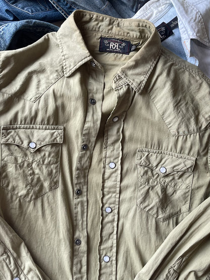 RRL Slim Fit Twill Western Shirt
