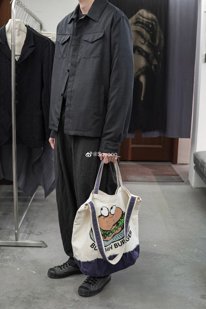 Undercover Hamburger Print Tote Bag