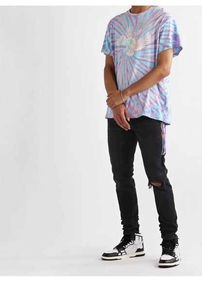 amiri watercolor half track jean