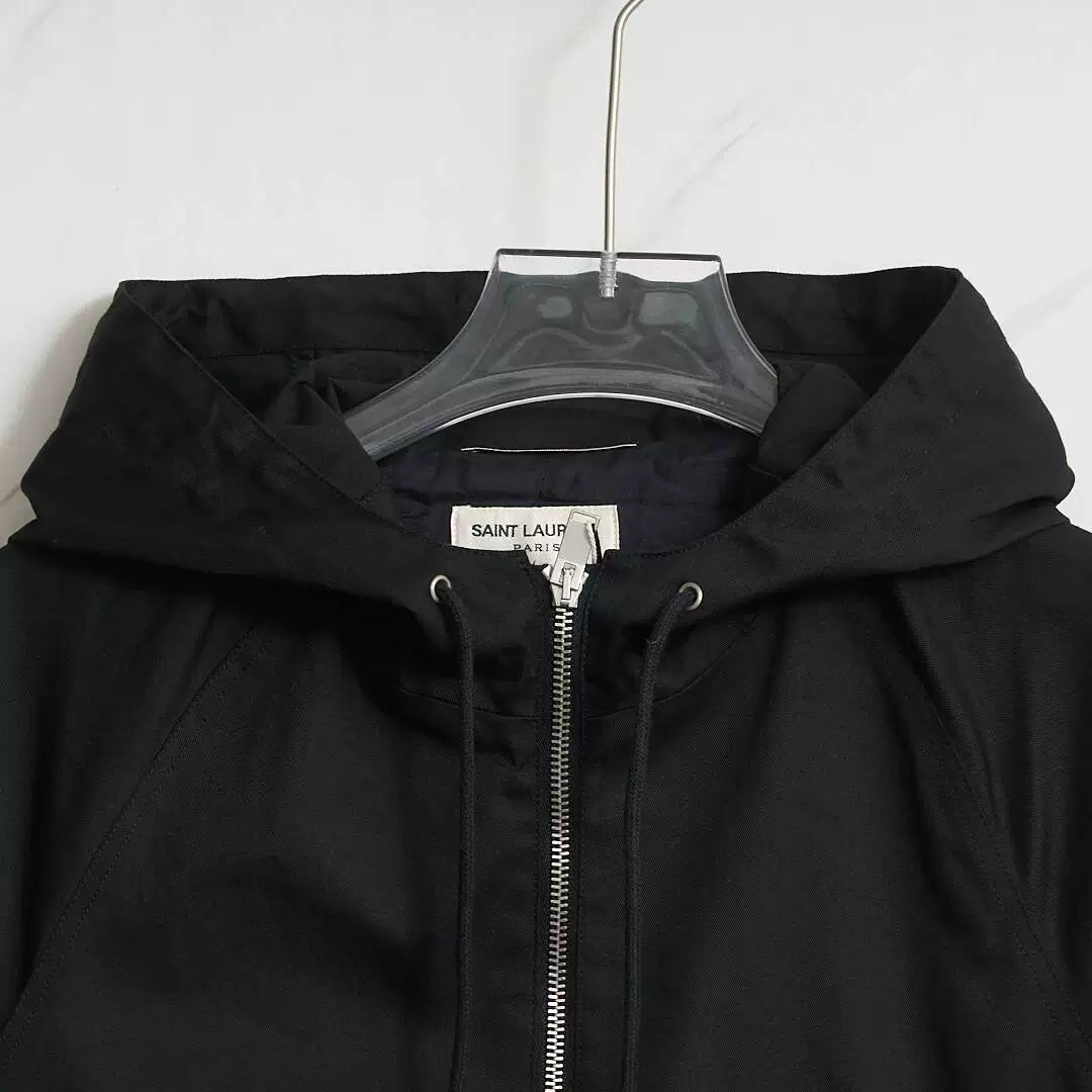 Saint Laurent Men's Double Zip Hooded Jacket