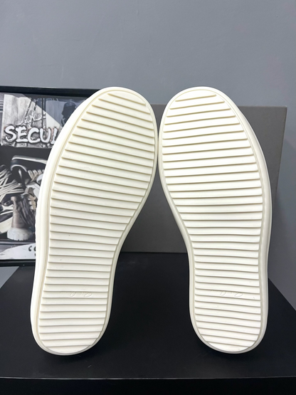 Rick Owens 25SS White Leather Low-Top Sneakers