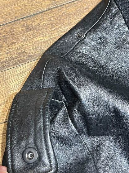 maison martin margiela leather wool jacket