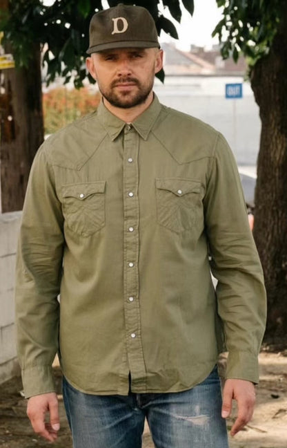 RRL Slim Fit Twill Western Shirt