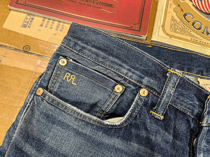 RRL Distressed Patched Vintage Jeans